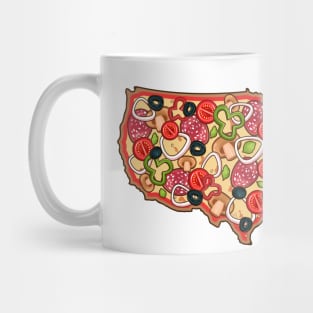 Pizza United States Map Mug